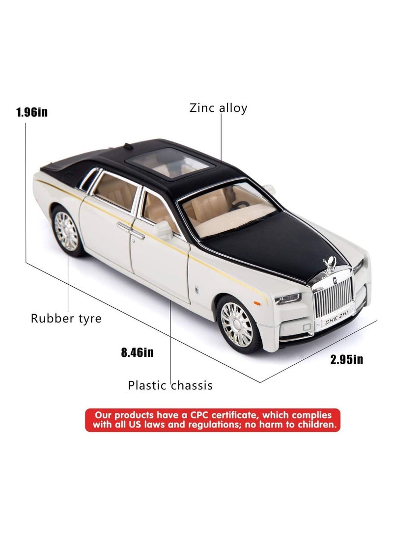 1/24 Rolls-Royce Phantom Model Car,Zinc Alloy Pull Back Toy car with Sound and Light for Kids Boy Girl Gift - Image 4